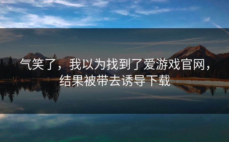 气笑了，我以为找到了爱游戏官网，结果被带去诱导下载